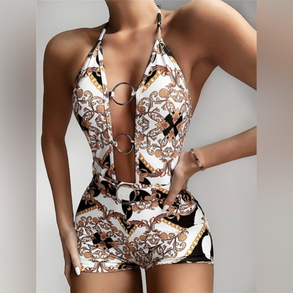 One piece swimsuit- size L but fit medium and large
